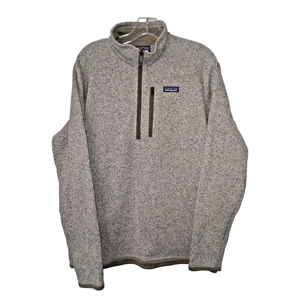 Patagonia Men's  Large 1/4 Zip Brown Hreather Fleece Better Sweater Pullover